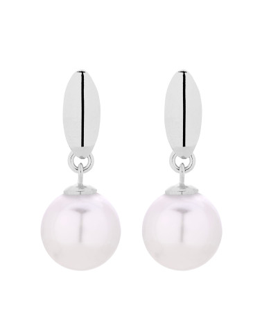 Srebrne kolczyki z białymi perłami SWAROVSKI® CRYSTAL
