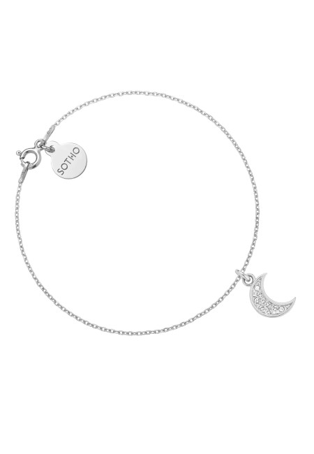 Srebrna bransoletka z księżycem wysadzanym SWAROVSKI® CRYSTAL