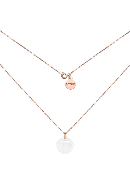 Naszyjnik z różowego złota z muszelką SWAROVSKI® CRYSTAL
