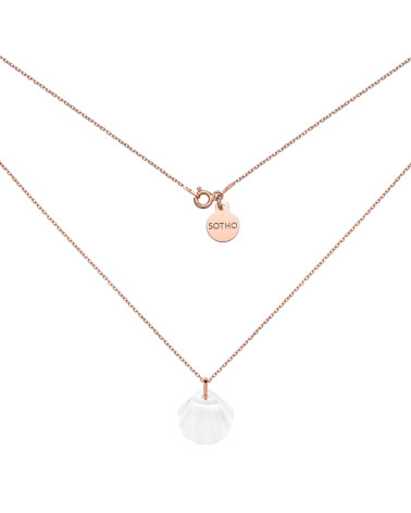 Naszyjnik z różowego złota z muszelką SWAROVSKI® CRYSTAL