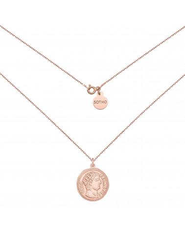Medalion z różowego złota z dużą monetą
