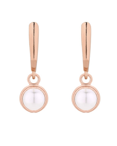 Kolczyki z różowego złota z perłą SWAROVSKI® CRYSTAL