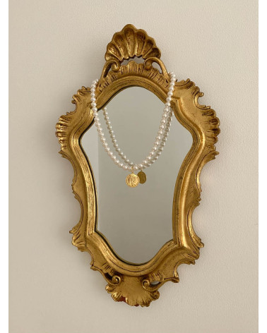 Srebrny naszyjnik z pereł SWAROVSKI® CRYSTAL z monetą