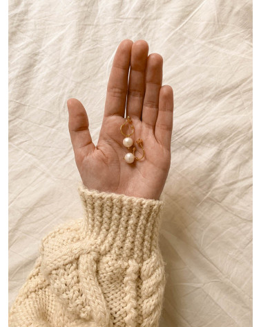 Kolczyki z różowego złota z naturalnymi perłami