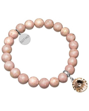 Jasnoróżowa bransoletka marmur kryształ Vintage Rose SWAROVSKI® ELEMENTS