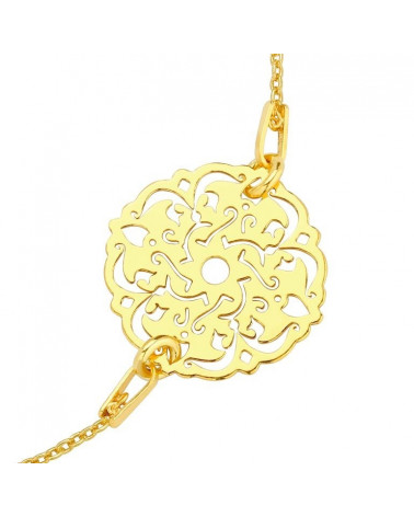 Złota bransoletka z arabską rozetką zdobiona chwostem