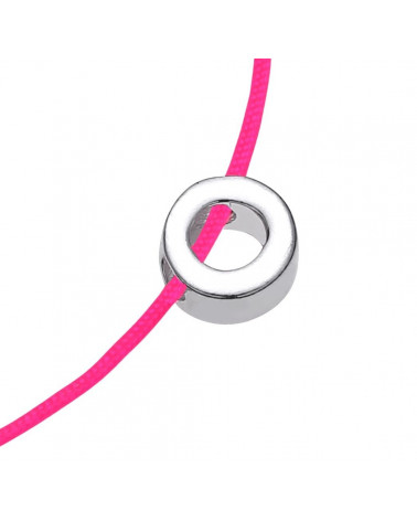 Różowa sznurkowa bransoletka z symbolem Karmy