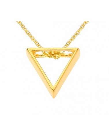 Złoty naszyjnik z przestrzennym trójkątem