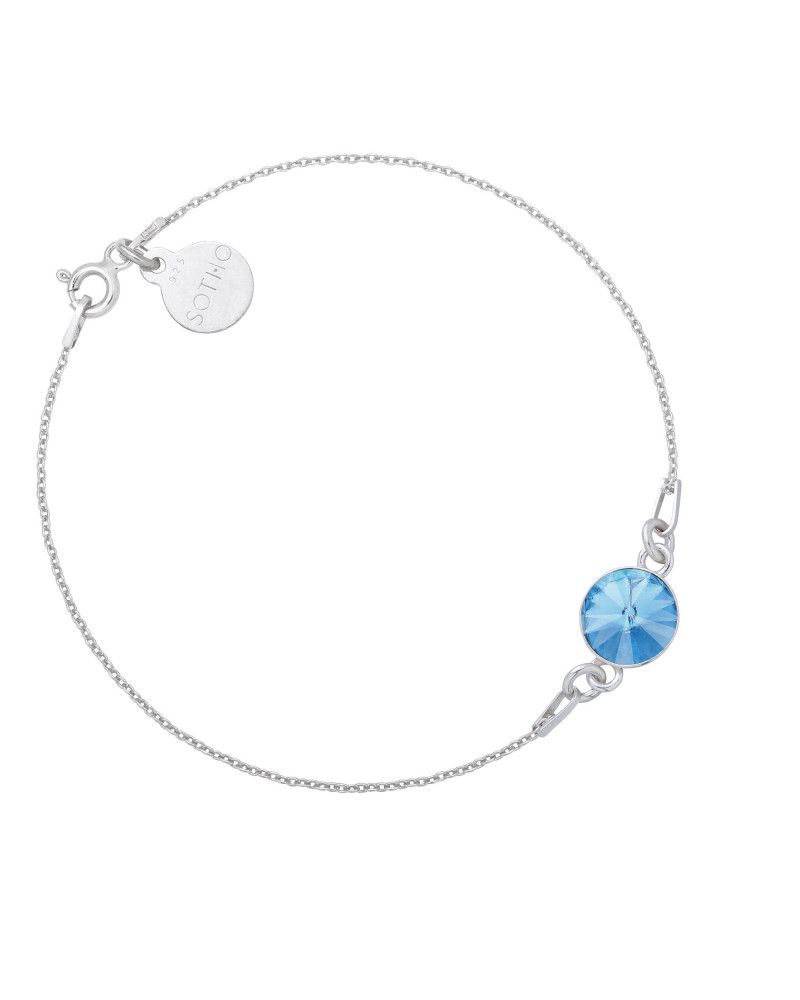 Srebrna bransoletka z jasnoniebieskim kryształem SWAROVSKI® CRYSTAL