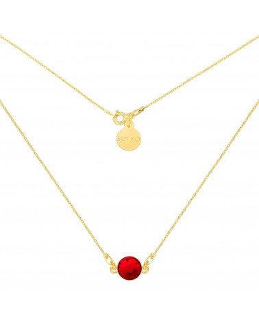 Złoty naszyjnik z czerwonym kryształem SWAROVSKI® CRYSTAL