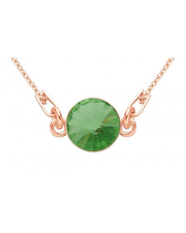 Naszyjnik z różowego złota z zielonym kryształem SWAROVSKI® CRYSTAL