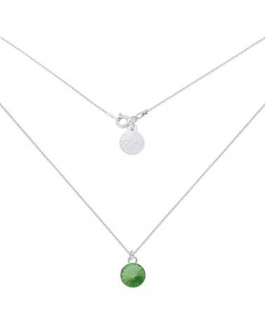 Srebrny naszyjnik z zielonym kryształem SWAROVSKI® CRYSTAL