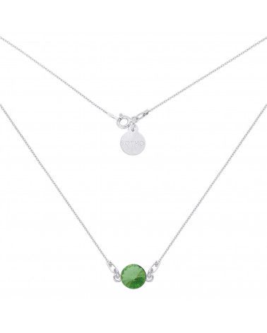 Srebrny naszyjnik z zielonym kryształem SWAROVSKI® CRYSTAL