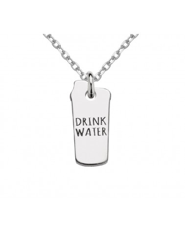 Srebrny naszyjnik shaker DRINK WATER