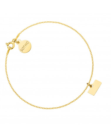Złota bransoletka z minimalistyczną blaszką