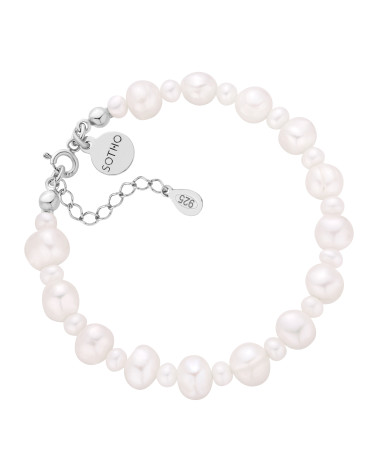 Srebrna bransoletka z pereł...