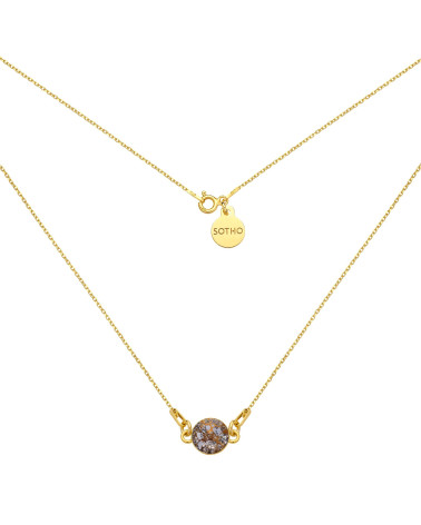 Złoty naszyjnik z kryształem Rose Patina SWAROVSKI® CRYSTAL