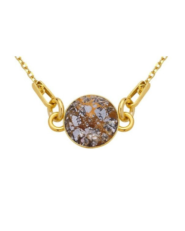 Złoty naszyjnik z kryształem Rose Patina SWAROVSKI® CRYSTAL