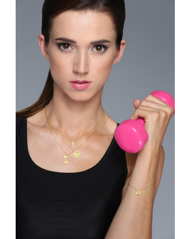 Złoty naszyjnik kettlebell GYM GIRL