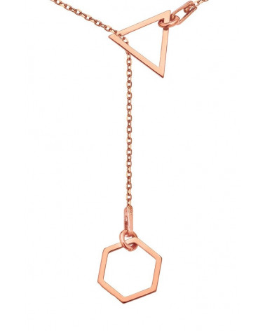 Regulowany naszyjnik z sześciokątem i trójkątem z różowego złota