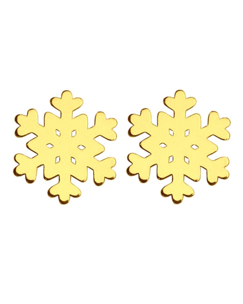 Złote kolczyki śnieżynki