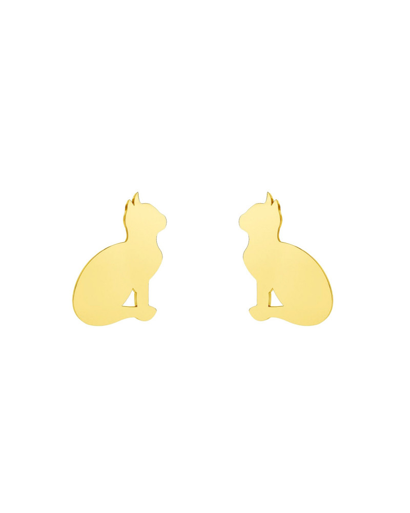 Złote kolczyki koty