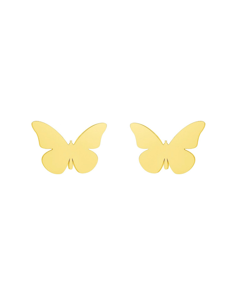 Złote kolczyki motyle