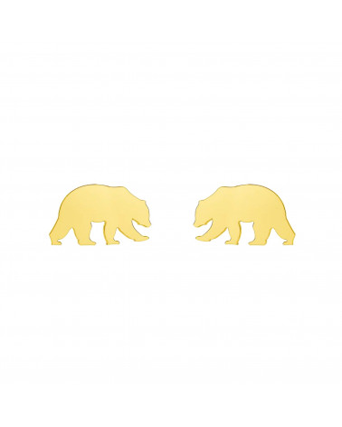 Złote kolczyki niedźwiedzie