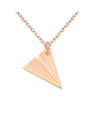 Naszyjnik z różowego złota z samolocikiem origami