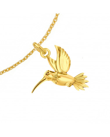 Złota bransoletka z kolibrem