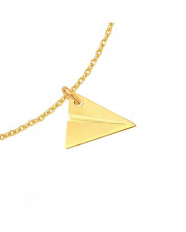 Złota bransoletka z samolocikiem origami