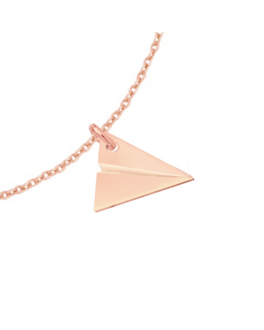 Bransoletka z samolocikiem origami z różowego złota