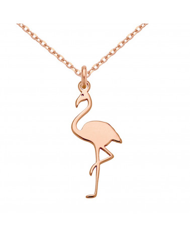 Naszyjnik z flamingiem z różowego złota