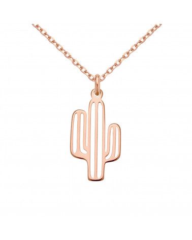Naszyjnik z kaktusem z różowego złota