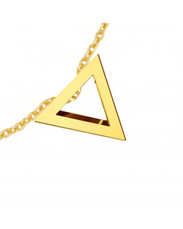 Złota bransoletka z przestrzennym trójkątem