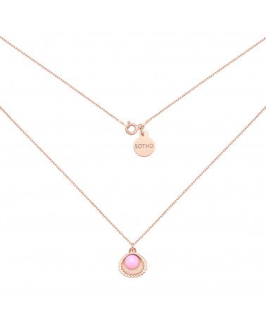 Naszyjnik z różowego złota z muszelką i perłą SWAROVSKI® CRYSTAL w kolorze Pastel Rose