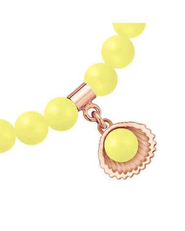 Bransoletka z pereł SWAROVSKI® CRYSTAL w kolorze Pastel Yellow z muszelką