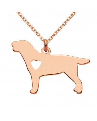 Naszyjnik z różowego złota z psem rasy labrador retriever