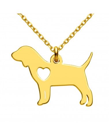 Złoty naszyjnik z psem rasy beagle