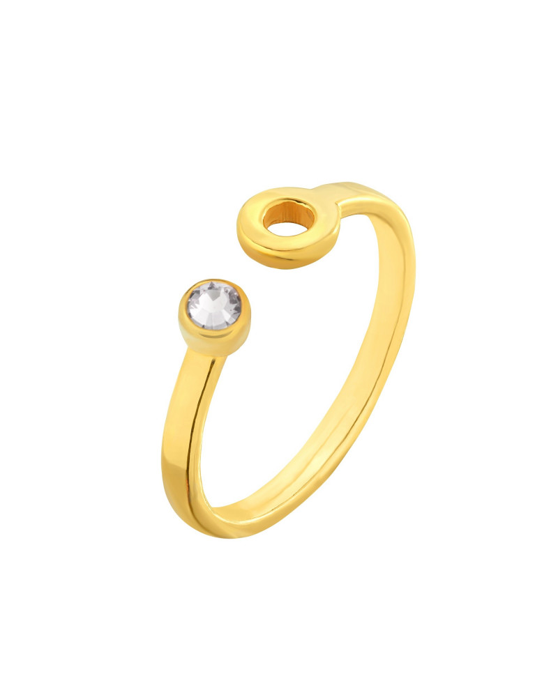 Złoty pierścionek z karmą i kryształkiem Crystal SWAROVSKI® CRYSTAL