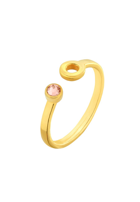 Złoty pierścionek z karmą i kryształkiem Vintage Rose SWAROVSKI® CRYSTAL