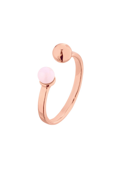 Pierścionek z różowego złota z kuleczką i perłą Pastel Rose SWAROVSKI® CRYSTAL