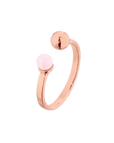 Pierścionek z różowego złota z kuleczką i perłą Pastel Rose SWAROVSKI® CRYSTAL