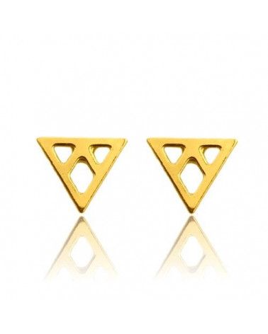 Złote kolczyki trójkąciki