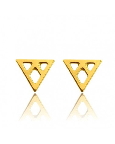 Złote kolczyki trójkąciki