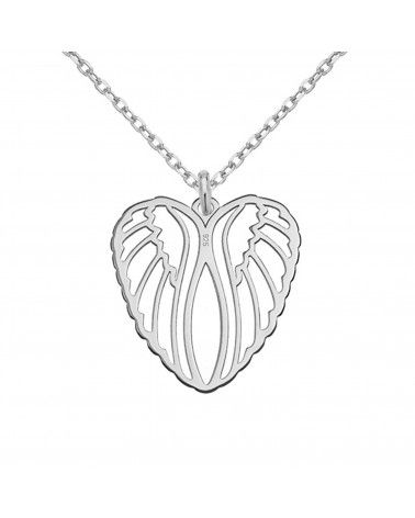 Srebrny naszyjnik ze skrzydełkami w kształcie serca