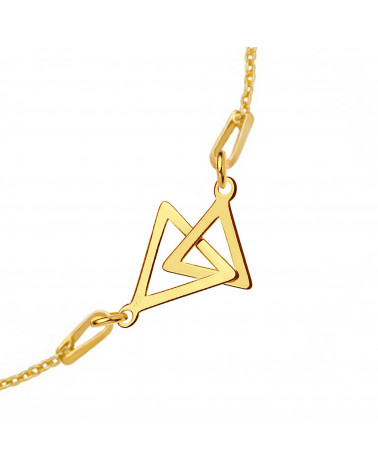 Złota bransoletka z dwoma trójkątami