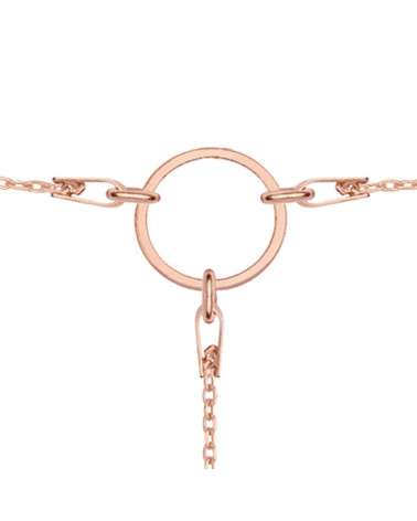 Łańcuszkowy choker z różowego złota z kryształem SWAROVSKI® CRYSTAL