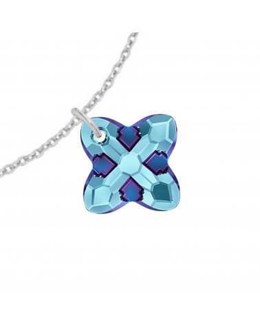Srebrna bransoletka z kryształem SWAROVSKI® CRYSTAL w kolorze niebieskim