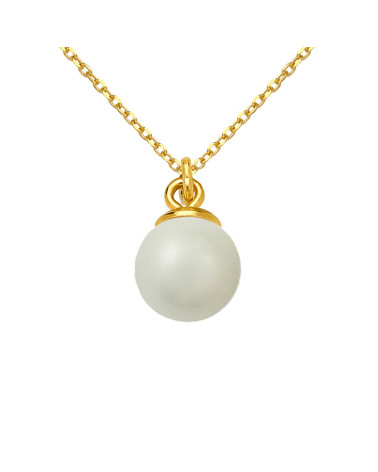 Złoty naszyjnik z szarą perłą SWAROVSKI® CRYSTAL